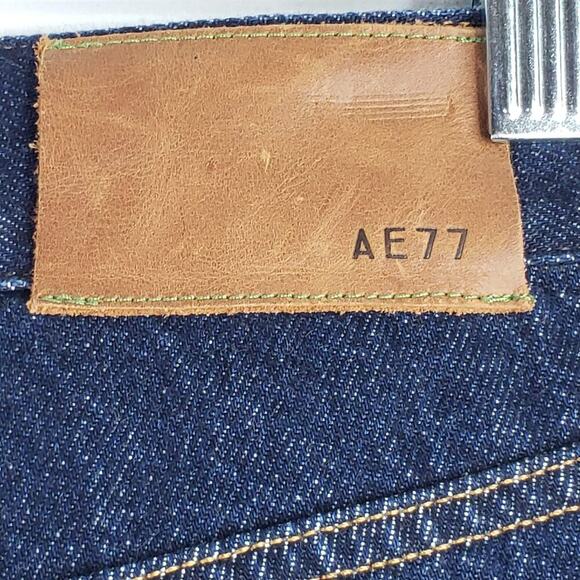 American Eagle AE 77 Crop Flare Jeans Dark Wash Mid Rise Y2K Boho Festival Sz 26 - Picture 10 of 11